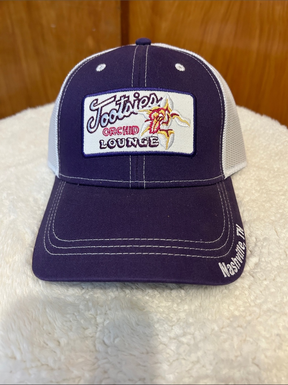Kids Trucker Hat in Purple and White